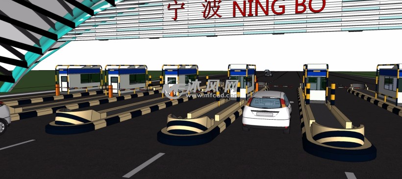 宁波高速公路汽车收费站建筑模型