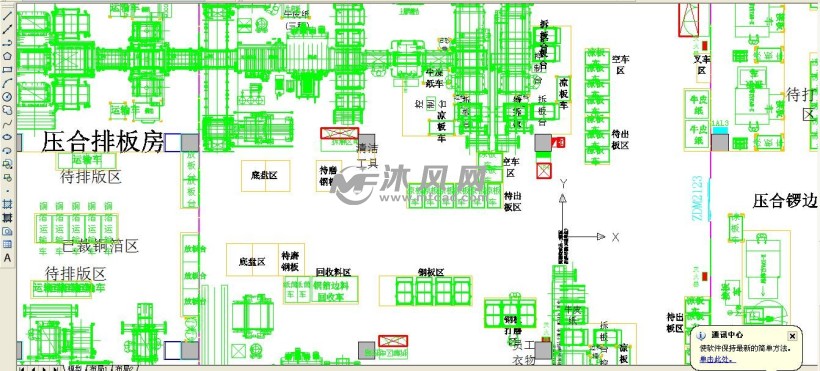 基于autocad7的电路板压合车间布局图