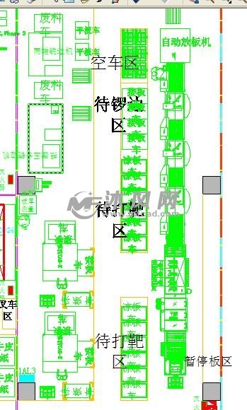 基于autocad7的电路板压合车间布局图