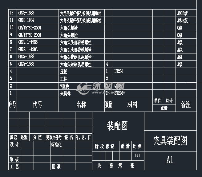 装配图明细栏