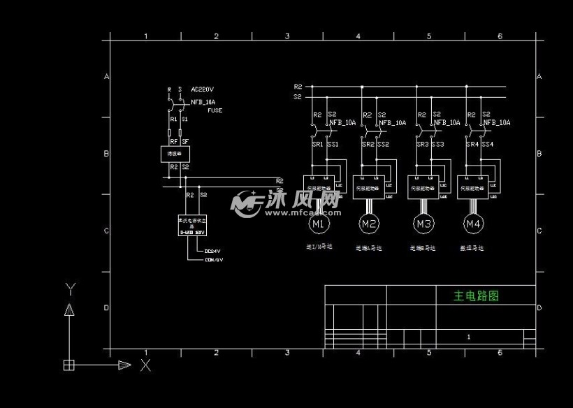 某自动送料包装机电气控制原理图三菱plc与伺服接线图