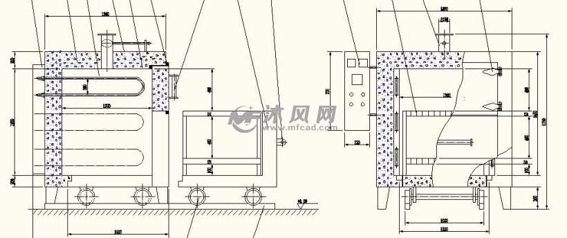 移动式煅烧炉总装图 换热压力容器图纸 沐风网