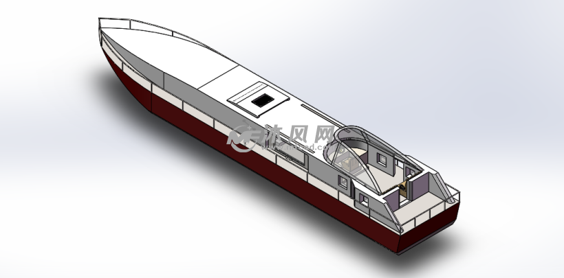 solidworks绘制的快艇模型 - 海洋船舶图纸 - 沐风网