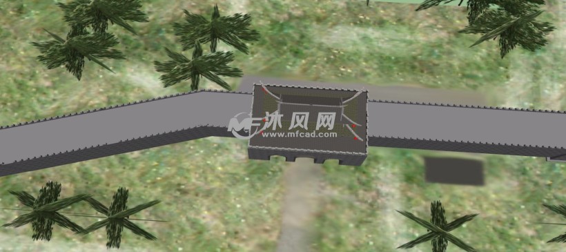 城墙城门楼古建筑模型 - sketchup中国古代建筑模型下载 - 沐风图纸