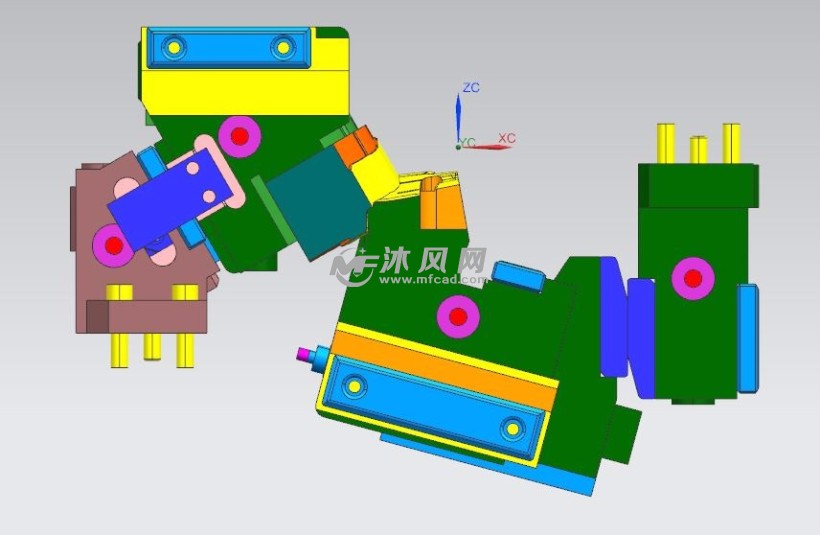 冲压模具使用的组合斜楔三维结构