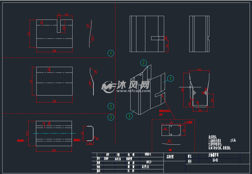 vmc850立式加工中心罩壳钣金下料图 - 机械加工图纸