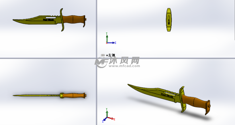 匕首设计模型三视图