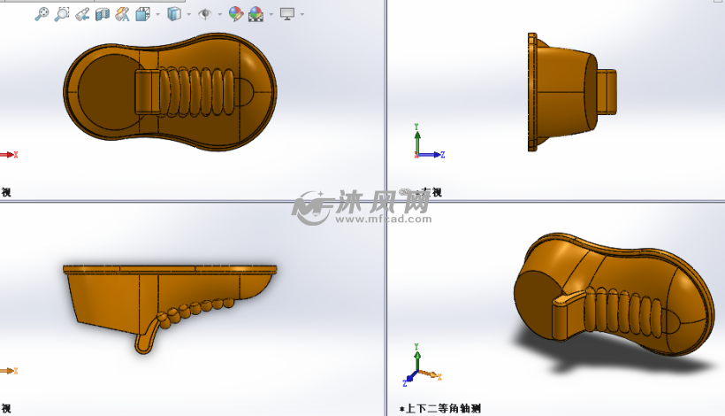 男鞋设计模型三视图