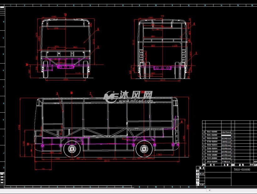 公交车架身图纸