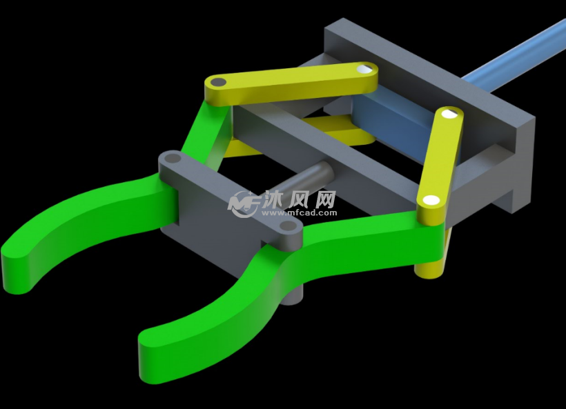 连杆式机械爪(含仿真) - 机器人模型图纸 - 沐风网