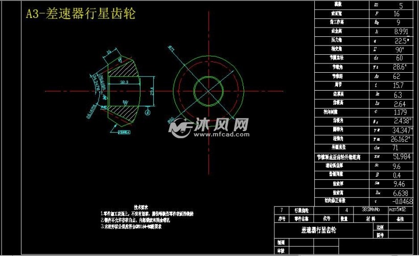 a3-差速器行星齿轮