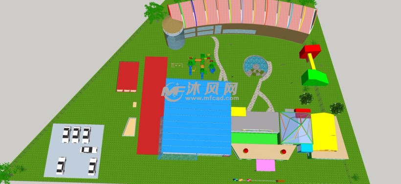 幼儿园学校俯视图