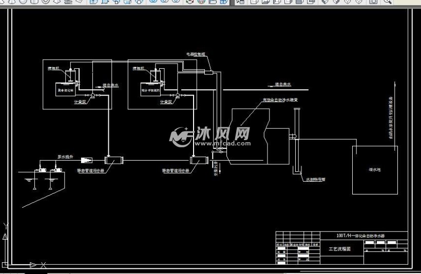 100t/h一体化全自动净水器cad图纸