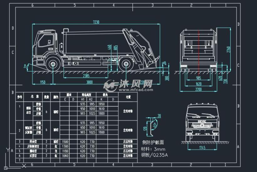 东风多利卡底盘后压缩车