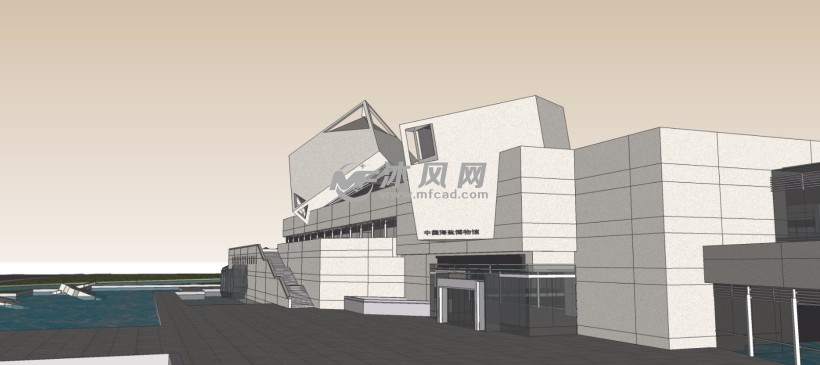 精细中国海盐博物馆公园模型