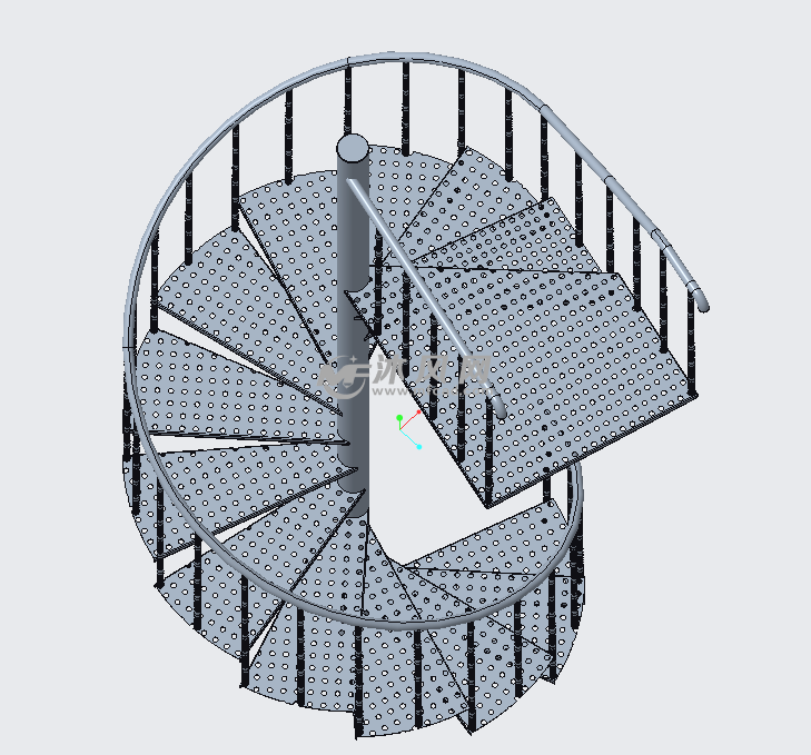 螺旋楼梯钣金结构3d