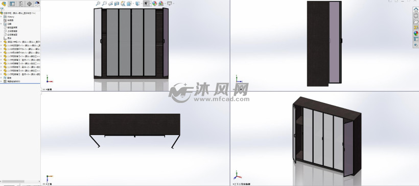 卧室精致玻璃门衣柜