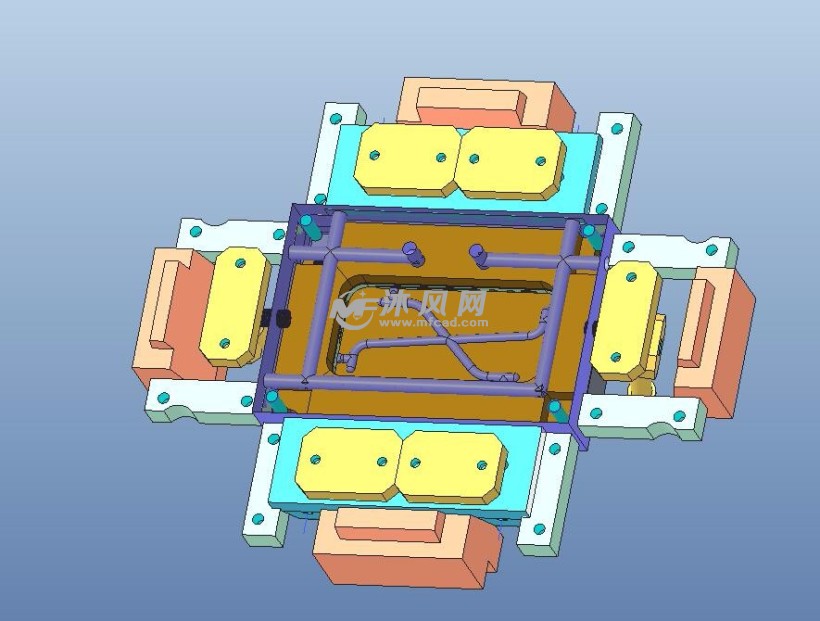 手机边框四边行位模具图纸