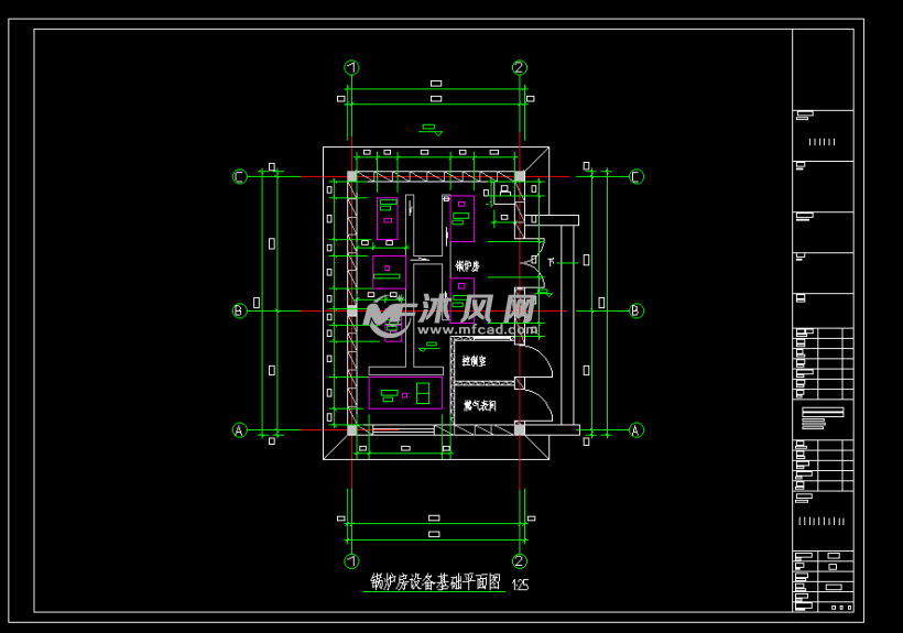 锅炉房设备基础图