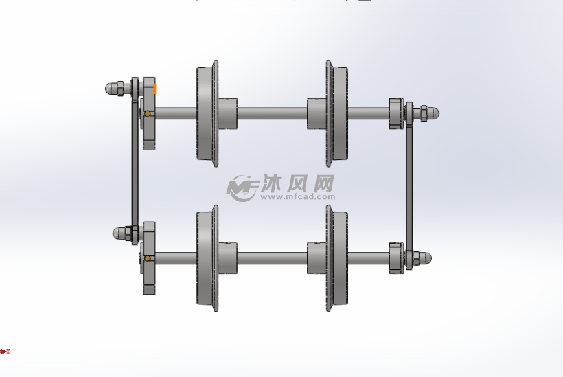 蒸汽火车动力车轮设计 - 行走系统图纸 - 沐风网