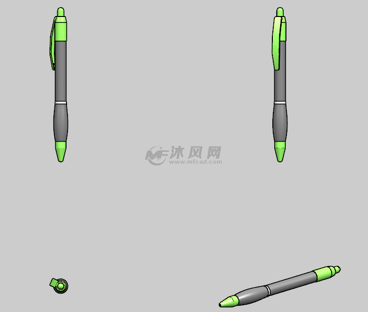 圆珠笔揿动模型