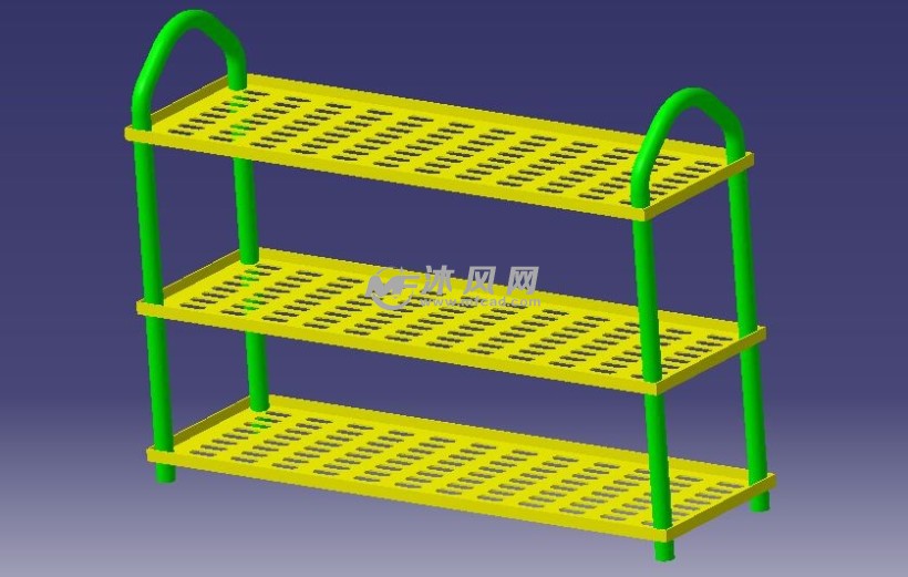 一款catia绘制简单实用鞋架模型