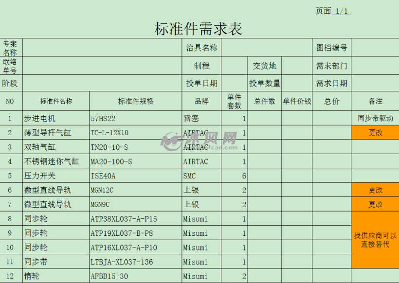 机械设备 包装机械 贴膜机 局部放大图 bom