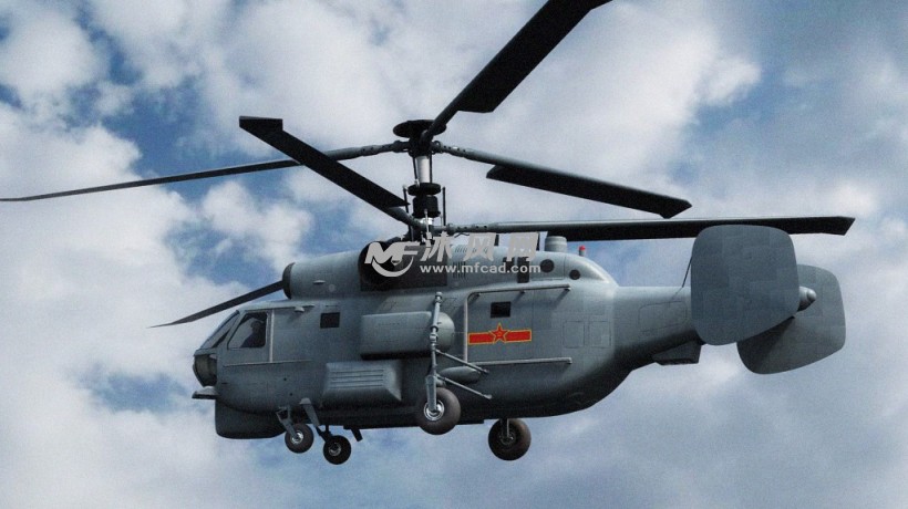 卡28直升机 精细模型 autocad制作