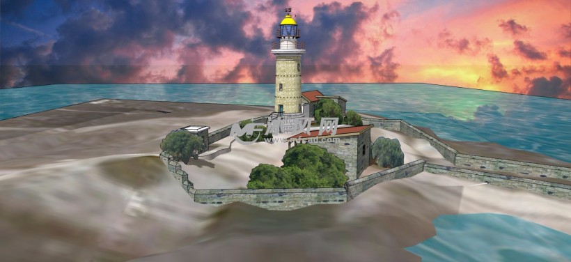 海上船舶航标灯塔模型