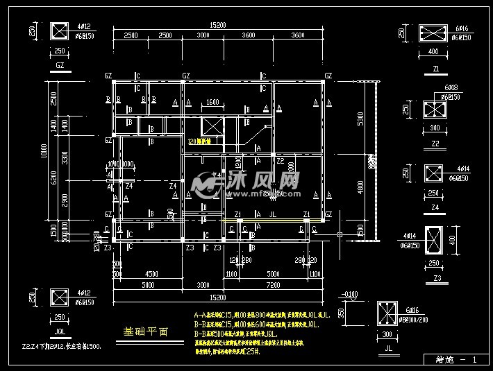 10建施结施图 - autocad别墅图纸下载 - 沐风图纸