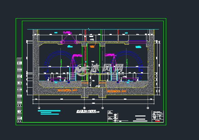 地铁车站中间风井设计图(建筑施工图)