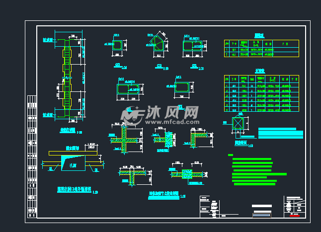 地铁车站中间风井设计图(建筑施工图)