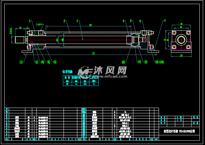 lb型轴向地脚式轻型拉杆式液压缸设计