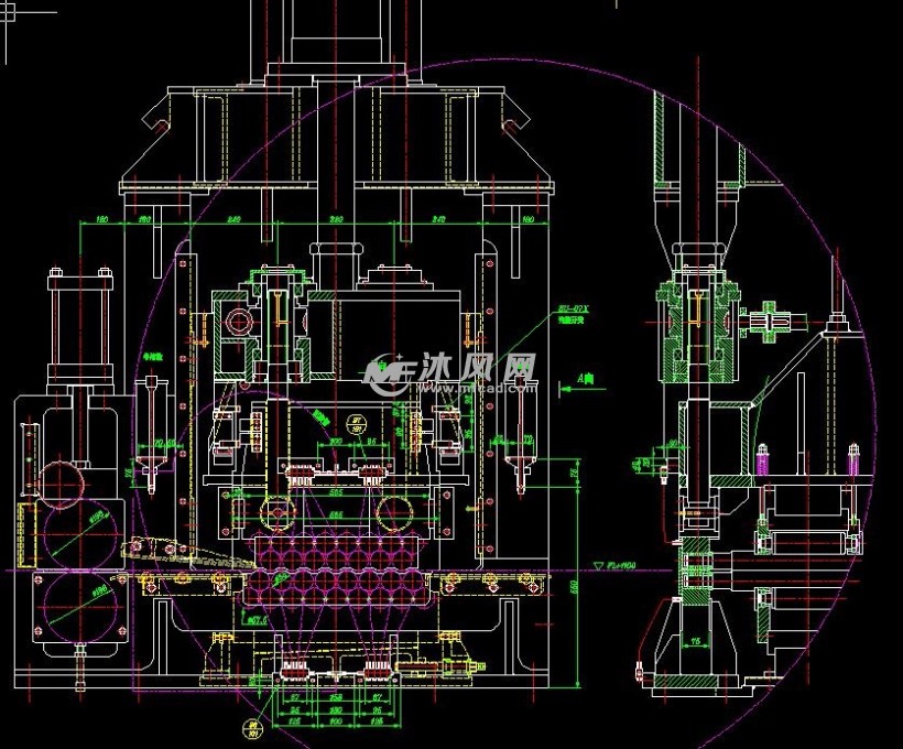钢板多辊矫直机cad图纸
