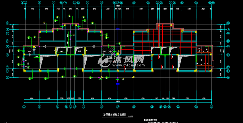 跃层楼板模板及配筋图