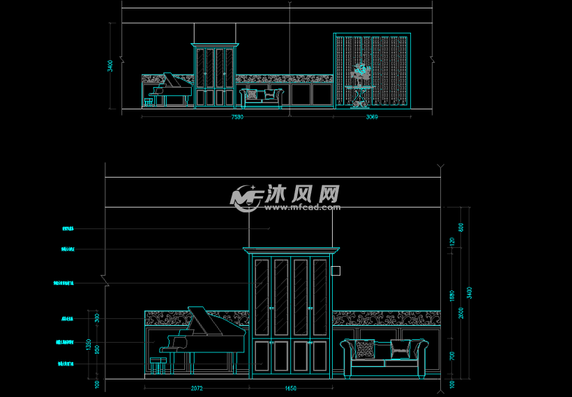 钢琴立面图