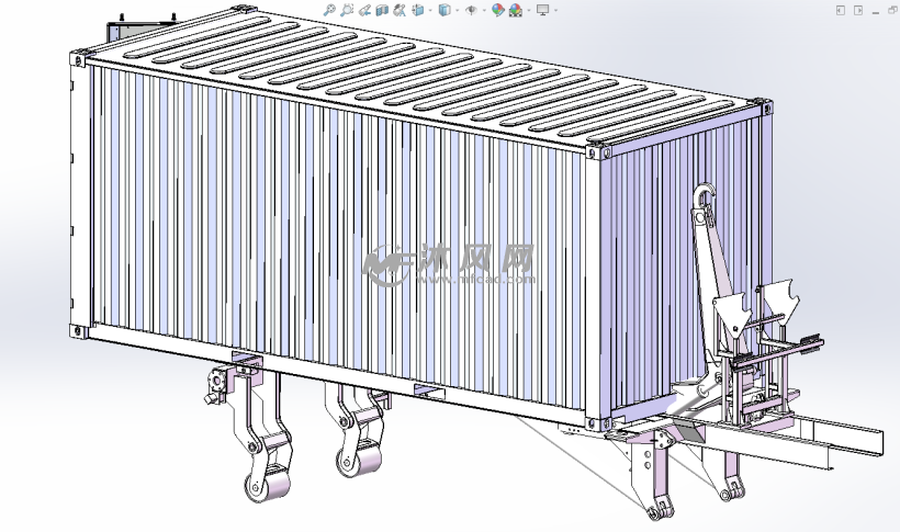 20尺集装箱整体自装卸钩臂装置 - 专用车图纸 - 沐风网