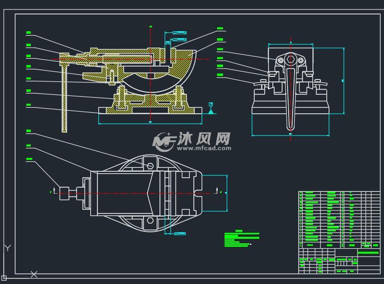 可调节台虎钳cad装配图 - 操作件图纸 - 沐风网