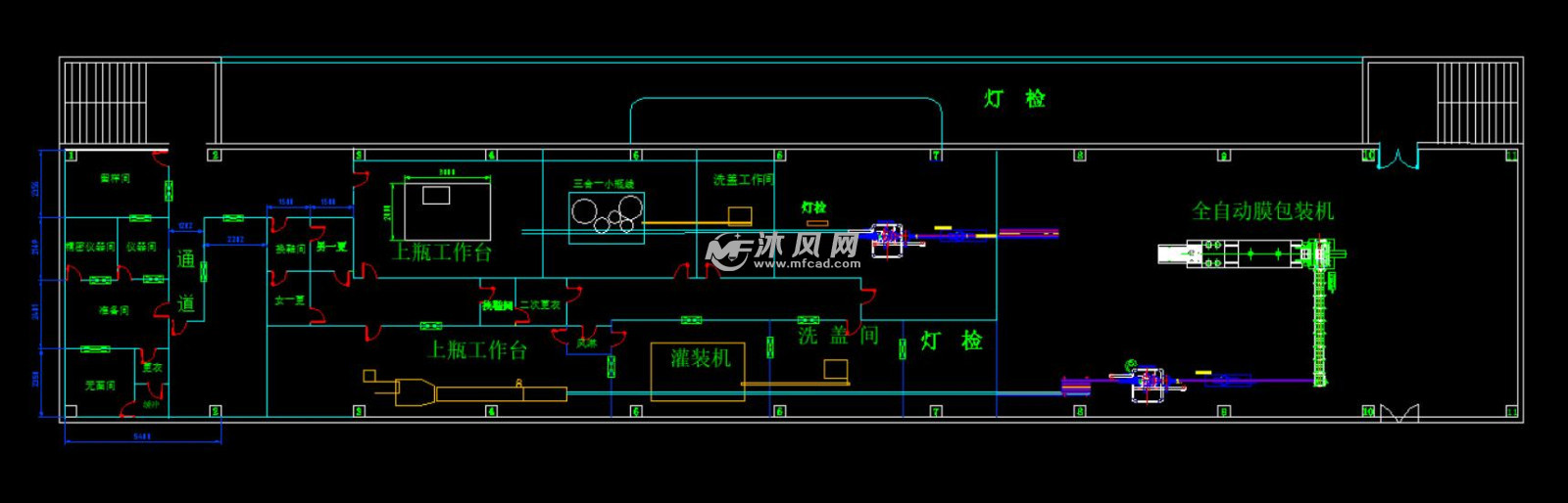 纯净水矿泉水生产线车间布局图