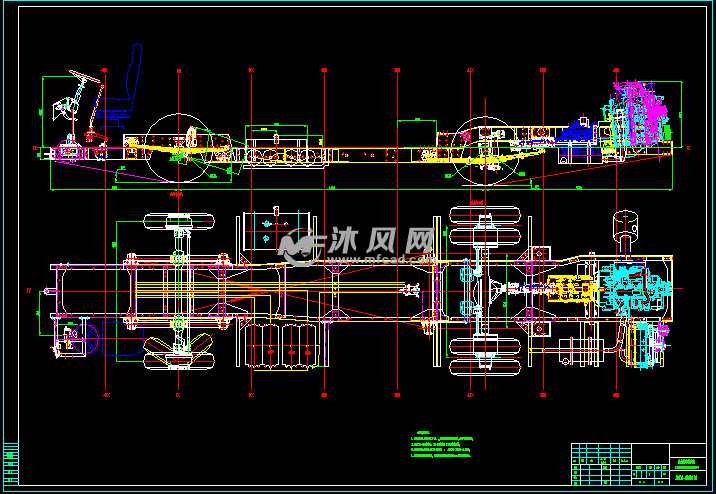 底盘总布置简图(制作k6895hc型城市公交车)