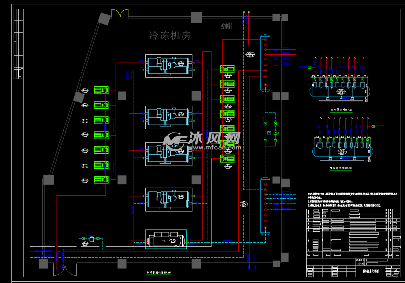 某9层12w平米中央空调制冷机房系统图纸
