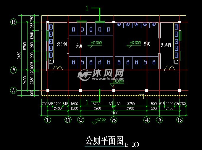 某公厕施工图 - 详图,图库图纸 - 沐风网