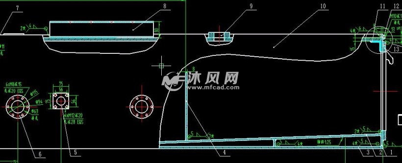 焊接油箱剖面图