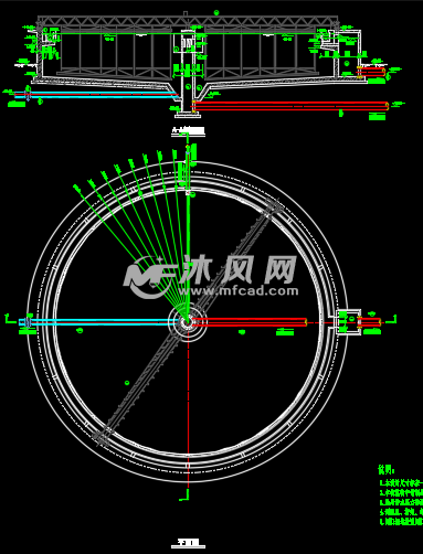 两套辐流式沉淀池图纸