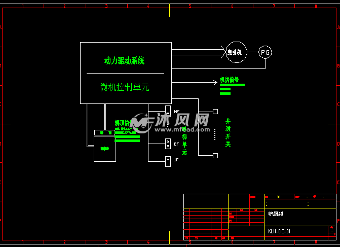 2吨货梯电气原理图及接线图cad图纸