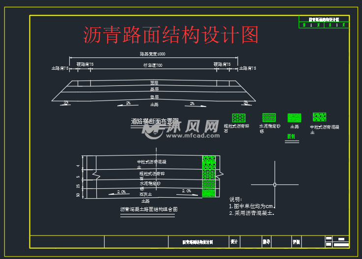 沥青路面结构设计图