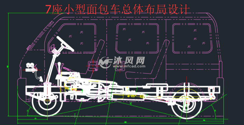 7座小型面包车总体布局设计