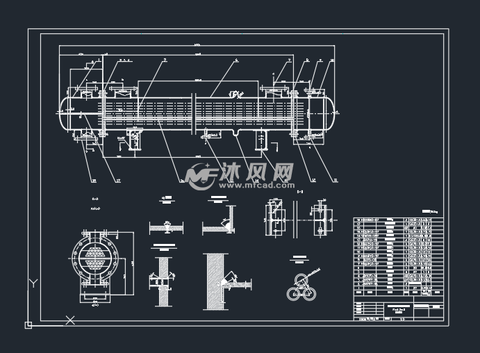 管壳式换热器装配图纸
