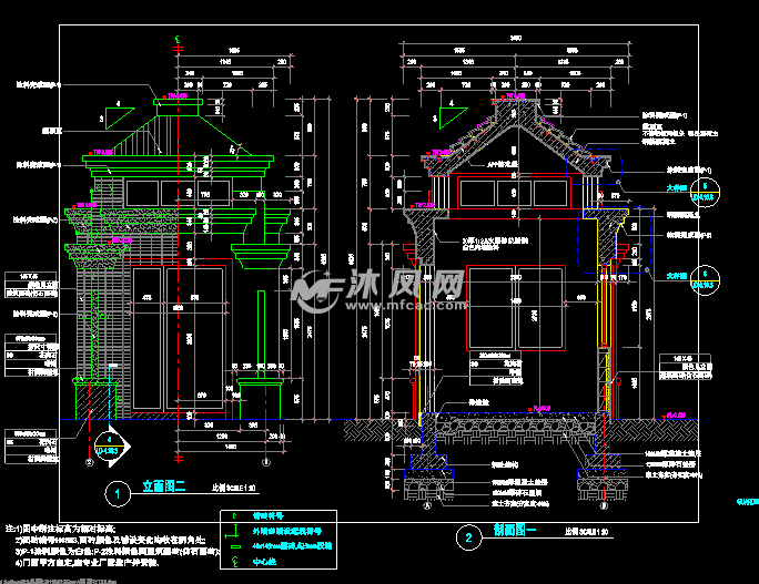 27套门卫工作室设计图纸