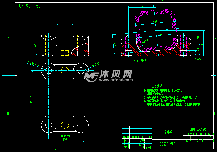 客车六气囊空气悬架后悬架总成图纸